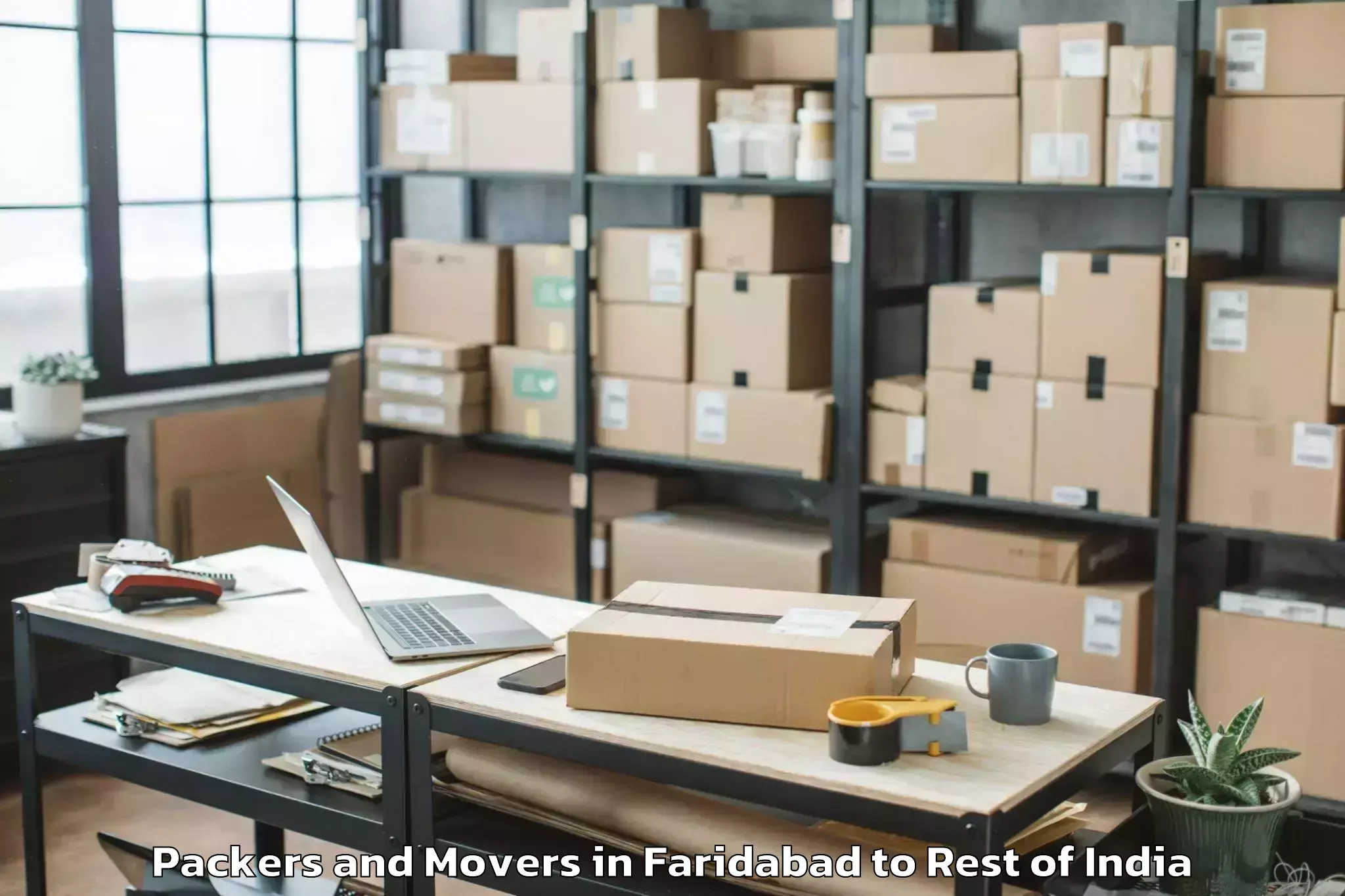 Book Faridabad to Srinagar Airport Sxr Packers And Movers Online